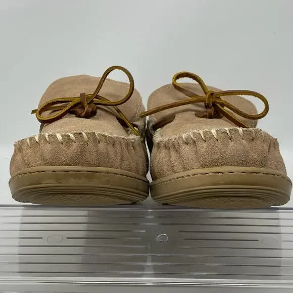 Cabelas Suede Sherpa Slippers Mens Size 12 M Cozy Cabincore Neutral - Picture 3 of 12